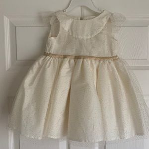 Beautiful Janie and Jack Cream and Gold Occasion Dress